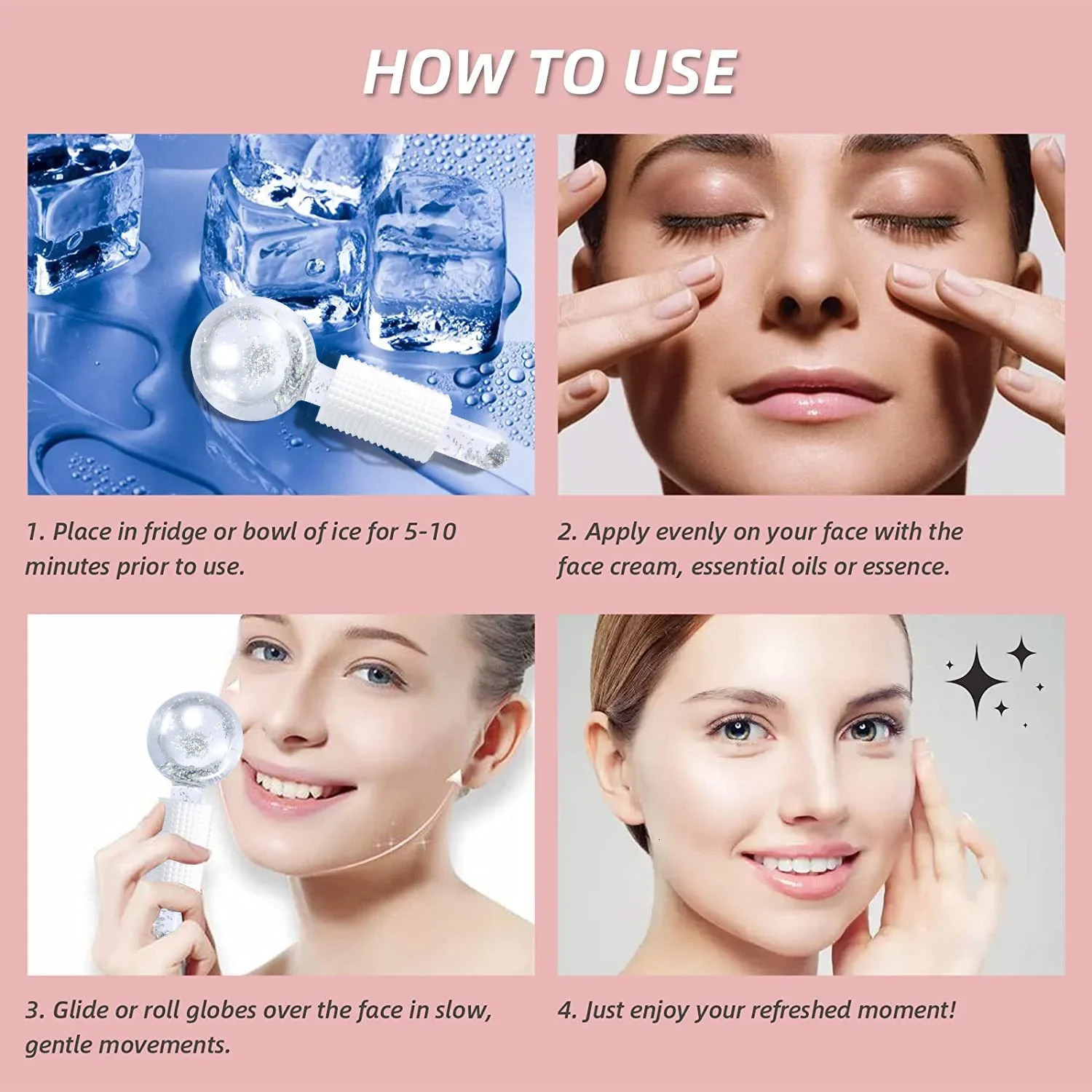 exquisite ice hockey Beauty Salon Crystal Energy Ball Face care Womens massage glass ball Korean wave beauty 241213