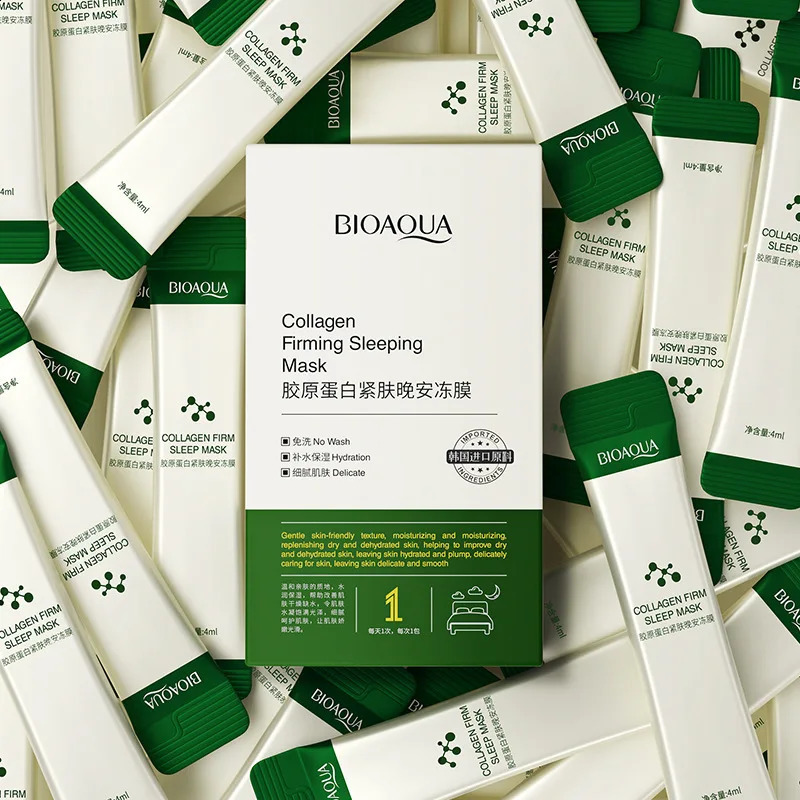 60pcs BIOAQUA Collagen Sleeping Facial Masks Face skincare Moisturizing Firming Face Mask Beauty Facial Skin Care Products 241223