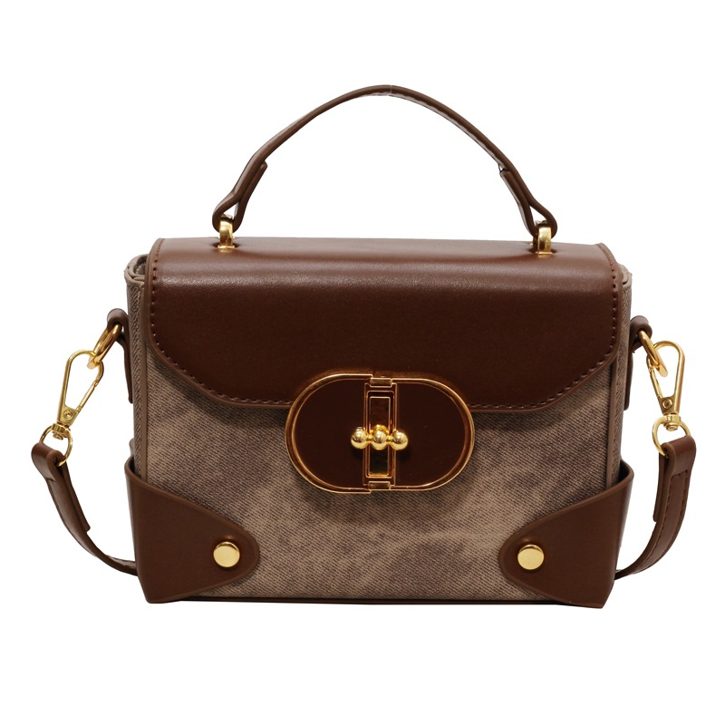 Free shippin Single Shoulder Bag Women Tote bag flap fashion Square black handheld bag handbag crossbody