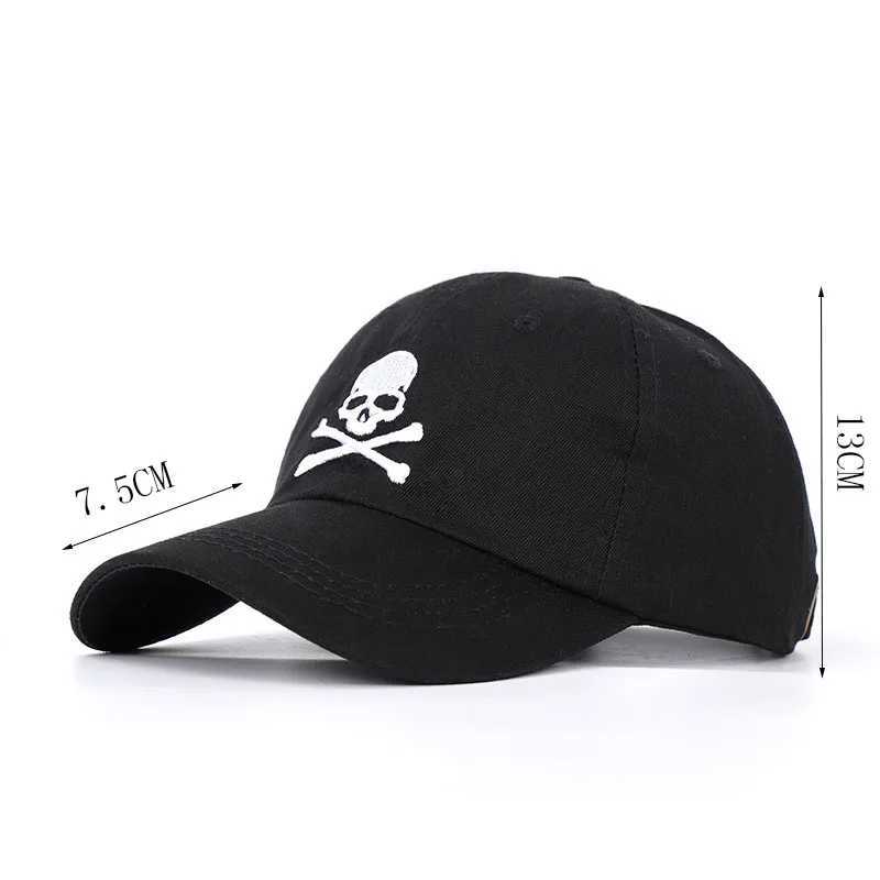 Caps Hats Cool Mens Summer Skeleton Embroidered SunShade Cotton Baseball Hat Outdoor Sports Sunscreen Punk Hip Hop Adjustable Hat P55 H241223