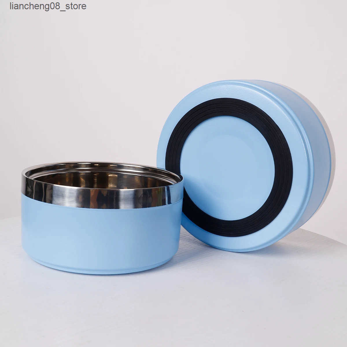 Dog Bowls Dishes 1PC Round Thickened Stainless Steel Dog Bowl Stylish Solid Color Non-slip Cat And Dog Pet Bowl Suitable For Indoor And Outdoo L240910