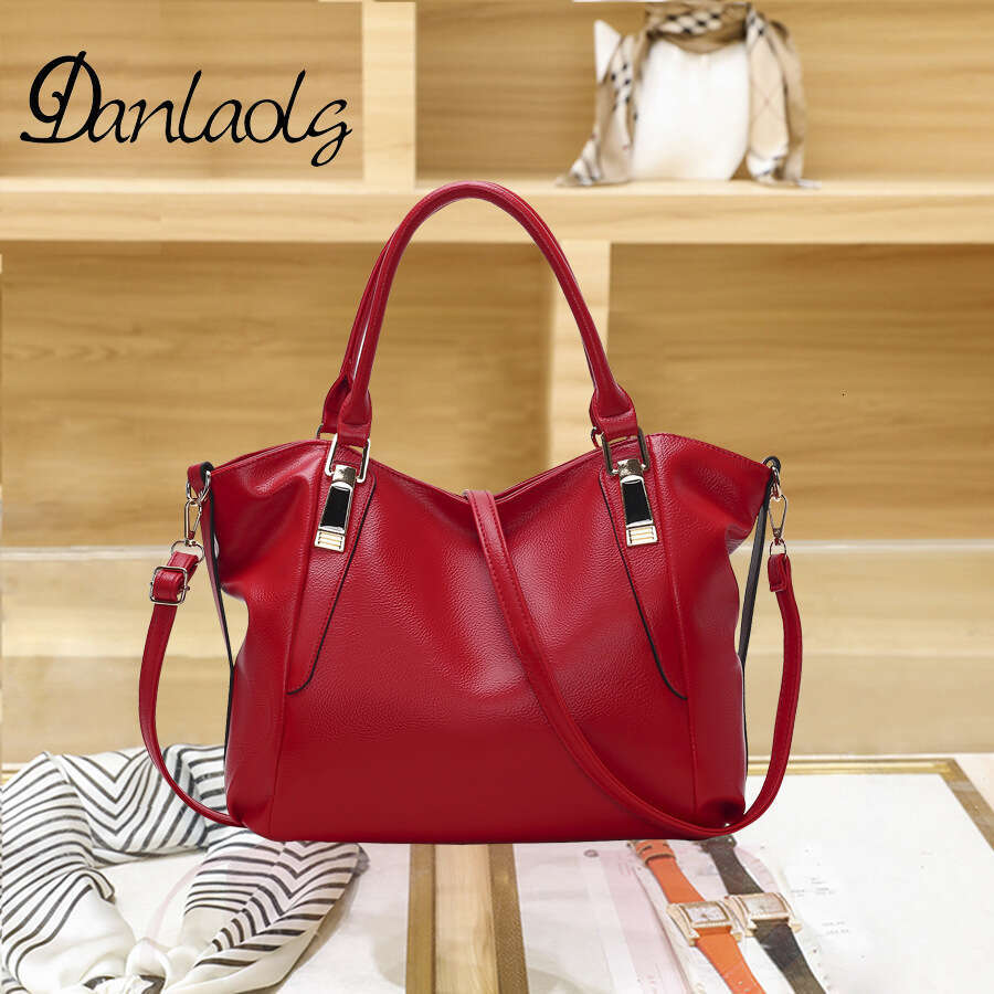 Autumn Women's New Leather Texture Mother Bag With Lychee Pattern Large Capacity Handbag