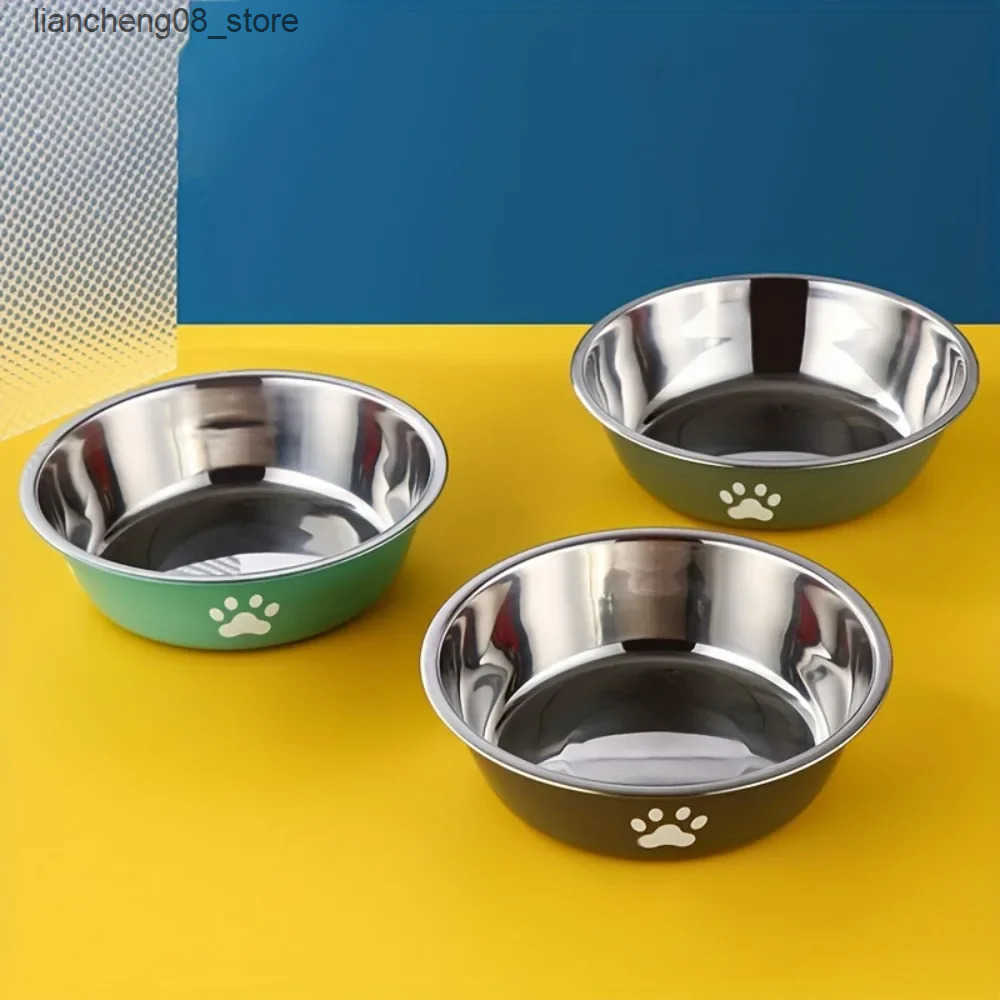 Dog Bowls Dishes Stainless Steel Dog Bowl Sturdy Dog Food Bowl with Anti Slip Bottom Suitable for Feeding and Drinking Water L240910