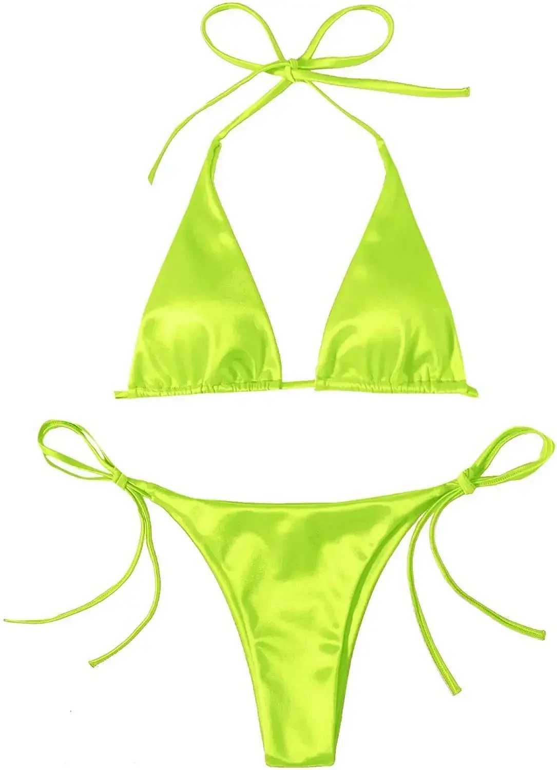 Swimwear Thong Bikini Set Sexy New Gold Swimsuits Woman Sexy Bathing Suits Bikinis Triangle Bandage Female BeachwearXJ241223