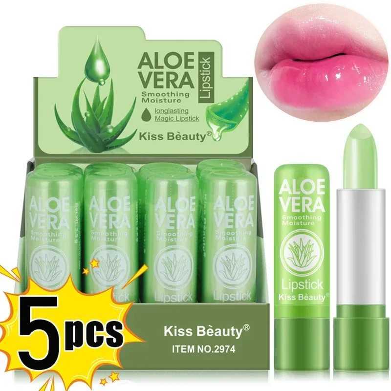 Temperature change aloe lipstick natural and lasting moisturizing anti drying lipstick non sticky lipstick care cosmeticsW241223