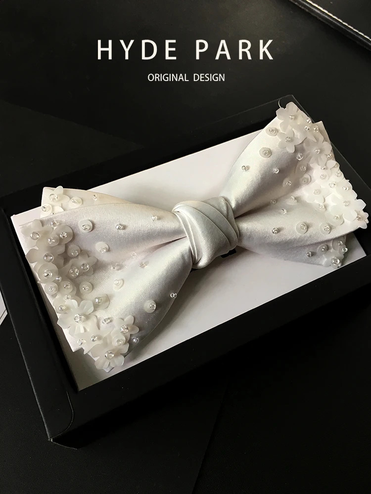 High quality butterfly white wedding gift used for beauty heavy industrial beads mens bows 241220