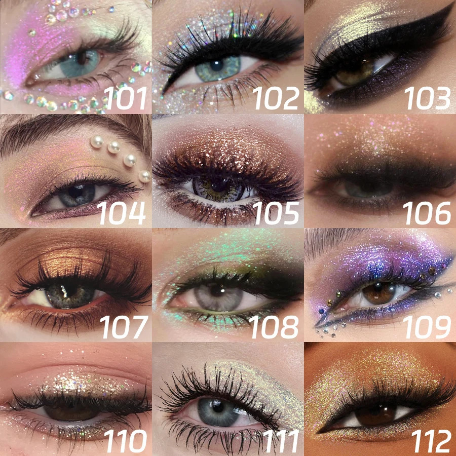 Colorful Liquid Eyeshadow Pink Green Black Diamond Shiny Eye Liner Pen Giltter Eyeshadow Palette Makeup Long Lasting Shimmer 241223
