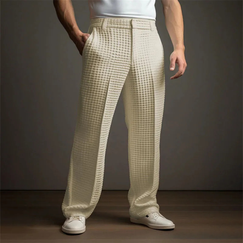 Fashion Twill Baggy Business Trousers For Men 2024 Solid Color Mid Waist Straight Pant Male Casual Pockets Style Long Pant 2024 241223