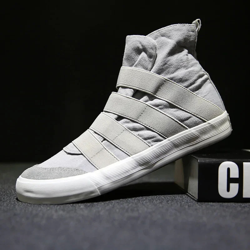 New 2025 High Top Men Flats Slip On Casual Male Canvas Shoes Plimsolls Espadrilles Man Trainers Atillas Hombre