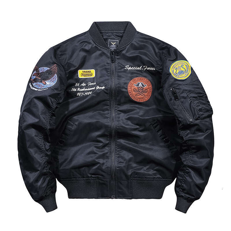 Tough Guy New Autumn and Winter Air Force MA1 Pilot Men's Embroidered Baseball uniform Oversized Jacket