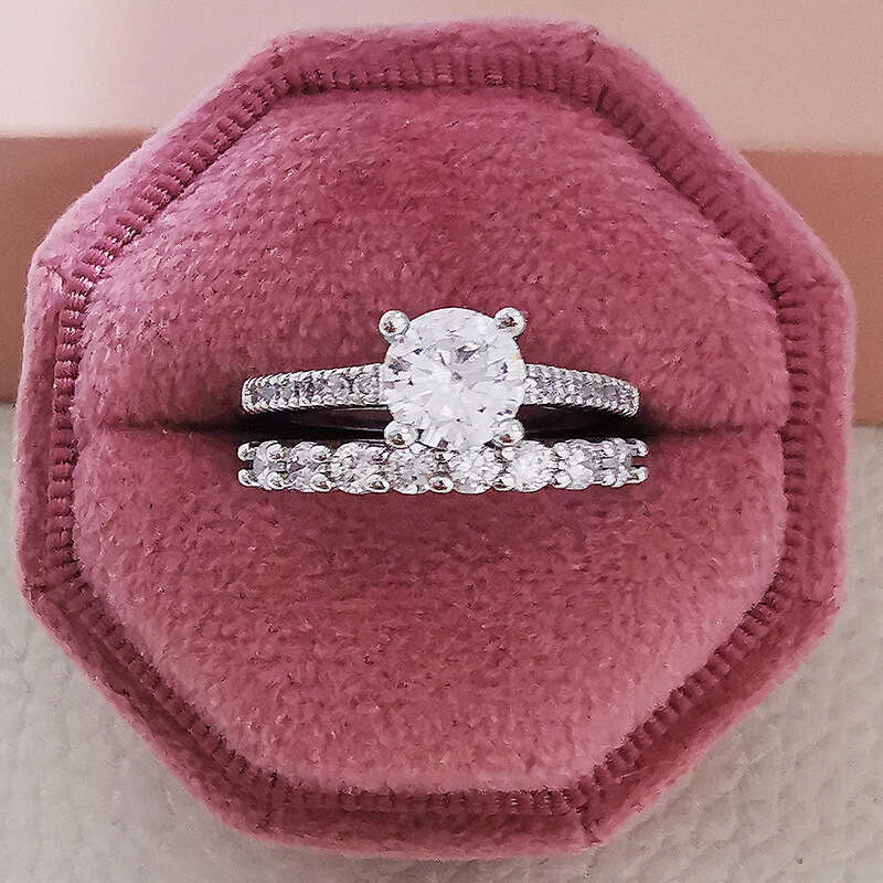 designer jewelry Moissanite dia ring Vecalon Lustre Promise Wedding Band Ring Top quality Sterg Sier Dia Engagement rings for girls