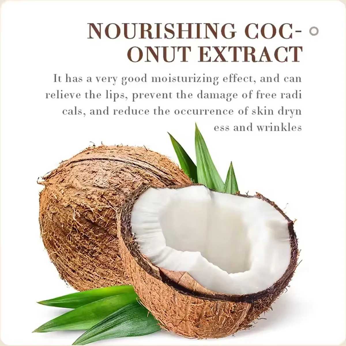 Coconut Moisturizing Lip Balm Anti-Dry Hydrating Removing Lip Wrinkles Dead Skin Lip Care Lasting Nourishment for Men WomenXJ241223