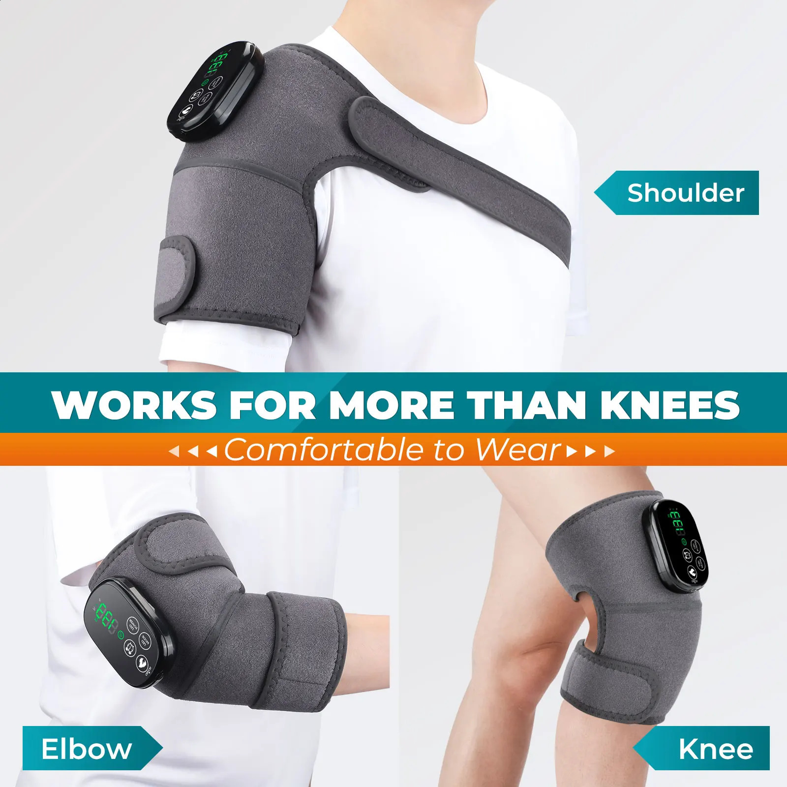 Multifunctional LED Knee Massager 650nm and 850nm Red Light Heating Vibration Massage Electric Infrared Knee Pad Leg Joint Brace 241223