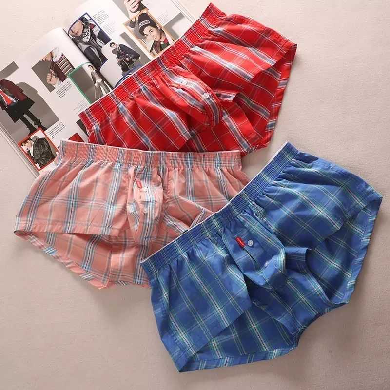Seobean mens sexy jacket short sleeved home comfortable plaid dress long socks W241223