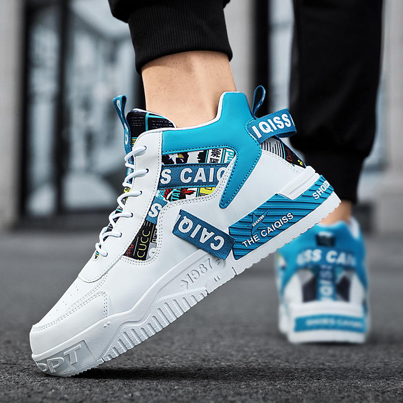 2025 new high top skateboarding men's fashionable thick soled leather designer men's casual sports shoes autumn and winter comfortable women