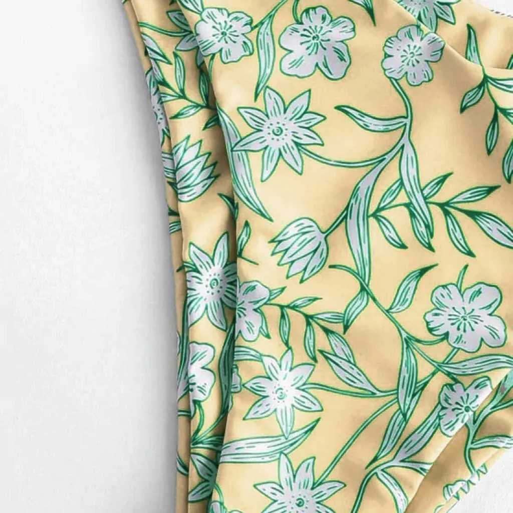 Beach Swimsuits Women Floral Printed Bikinis Set Push Up Bra Split Tankinis Set Summer 2pcs Sexy Bikinis Female Boho BeachwearXJ241223