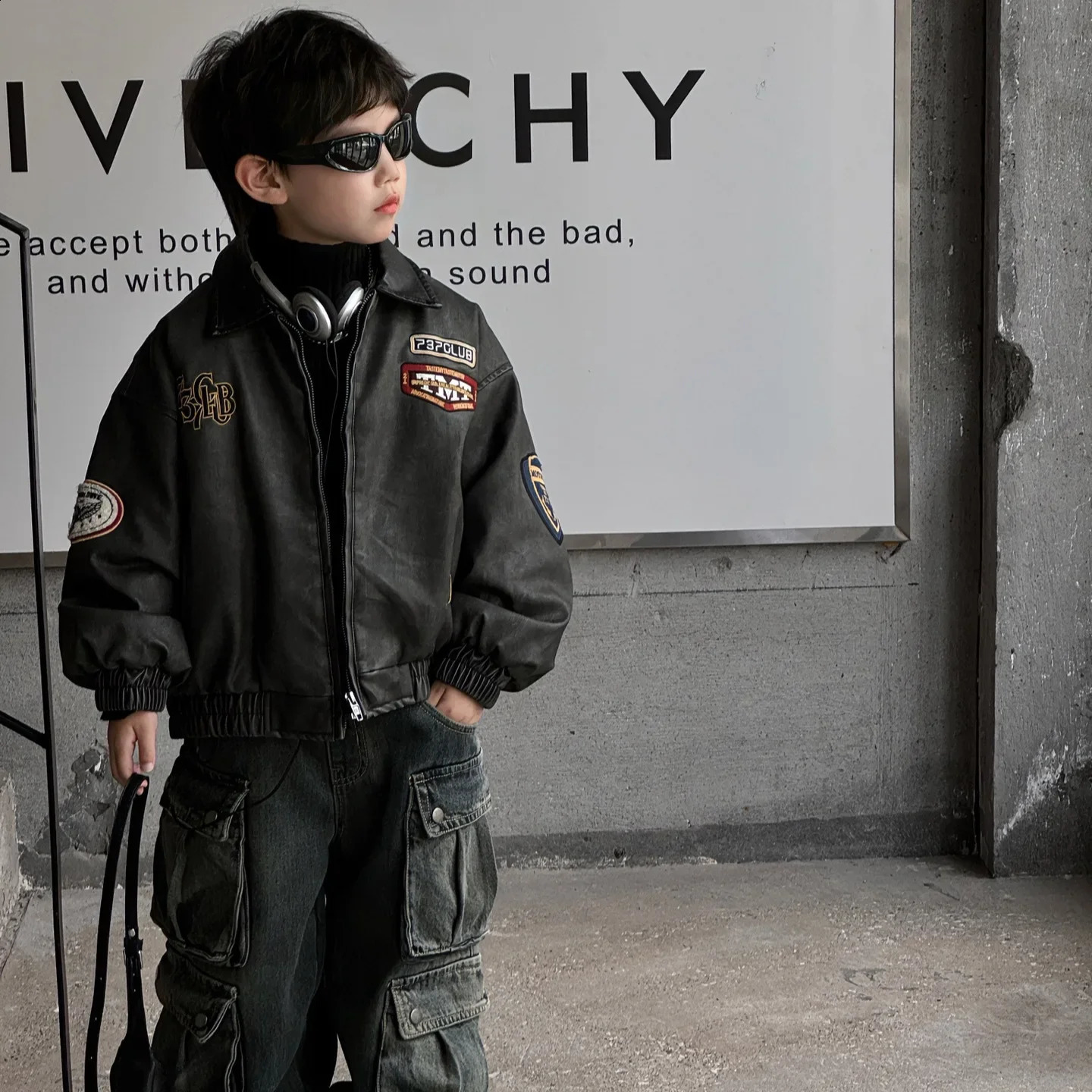 Children Clothing American Style Retro Personality All Match Jacket Winter Boys Handsome Fashion Thickened Jacket 241223