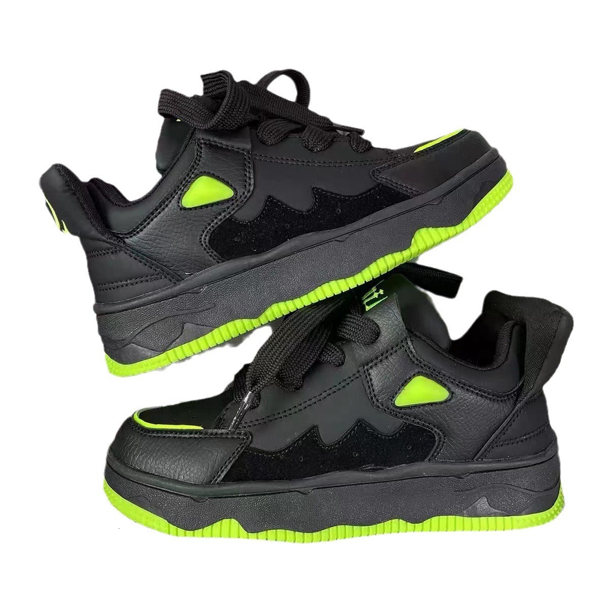 2023 Autumn Instagram Color Blocked Thick Sole Unisex Chic Small And Breathable Board Shoes
