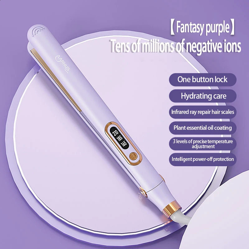 MRHUS Non Damaging Hair Straightener Negative Ion Plant Essential Oil Coating Professional Hair Care Equipment 241223
