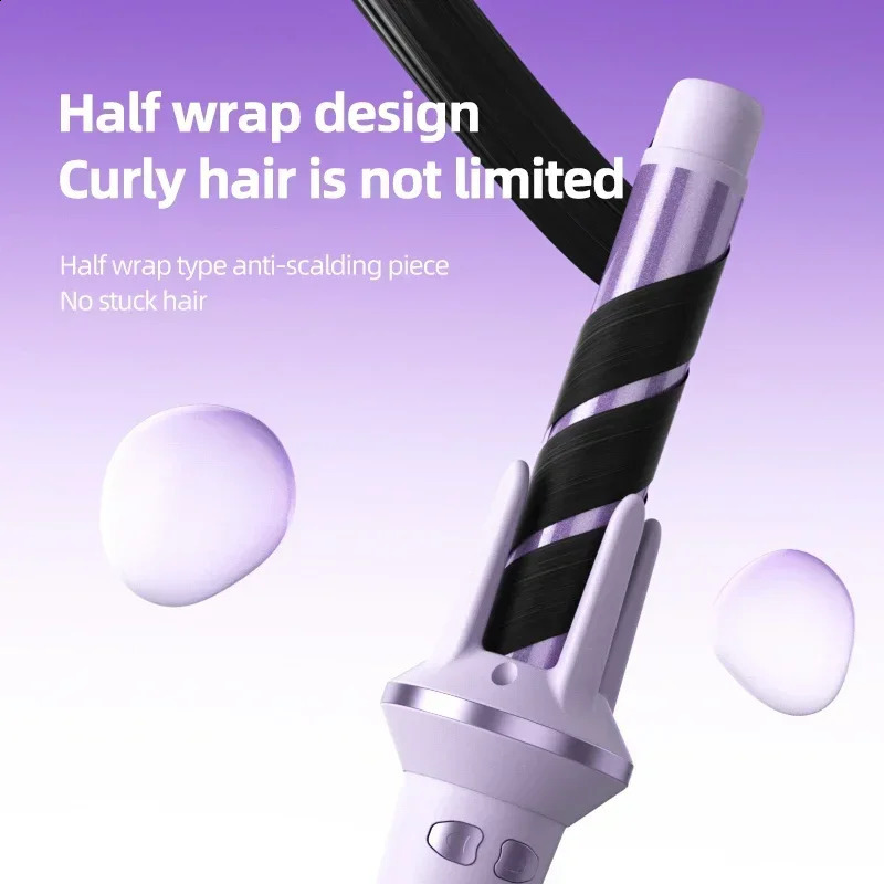 MinHuang 2832mm Automatic Hair Curler Large Wave Curling Iron Tongs Temperature Adjustable Anion Fast Heating Styling Curlers 241223