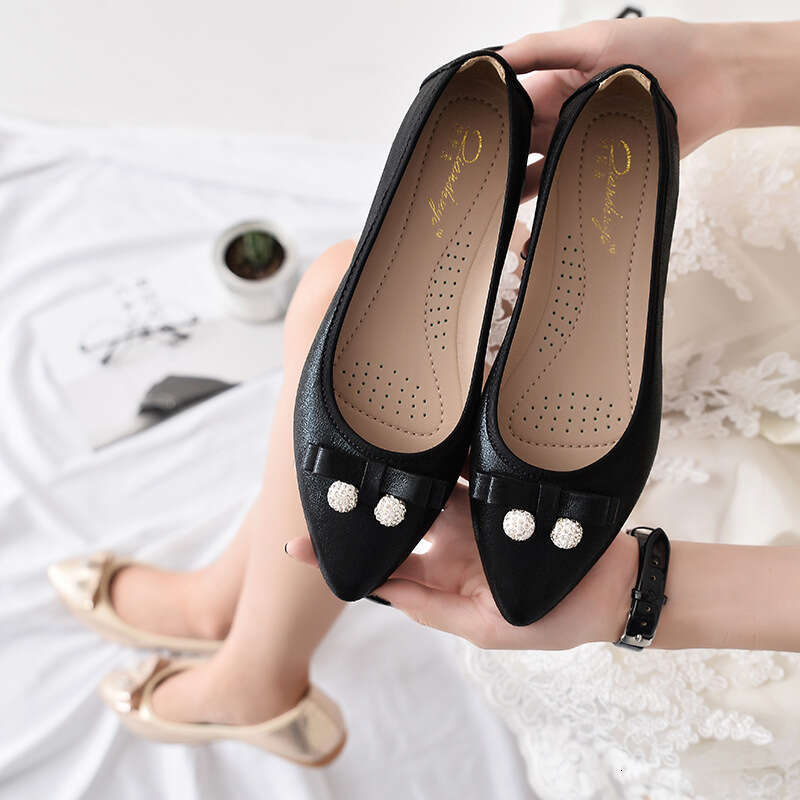 Cow Tendon Soft Soled Bean For Women 2021 New Summer Versatile Korean Version Etiquette Shoes, Shallow Mouth Nurse Flat Sole Single Shoes