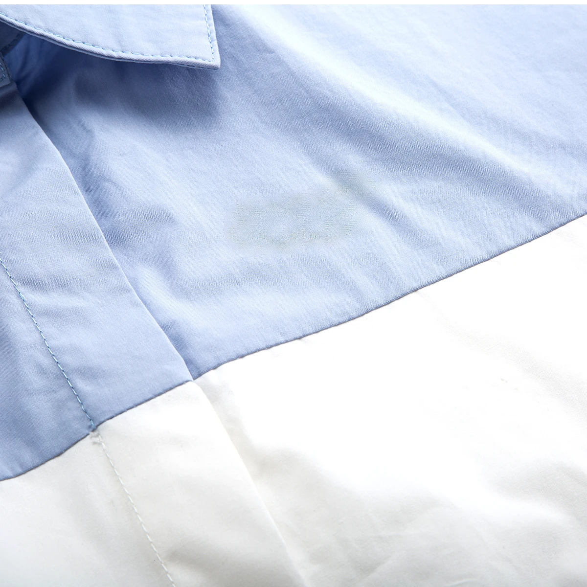 2025 New High Quality Splicing Color Contrasting Long Sleeve Business Shirt Commuter Women's Wear