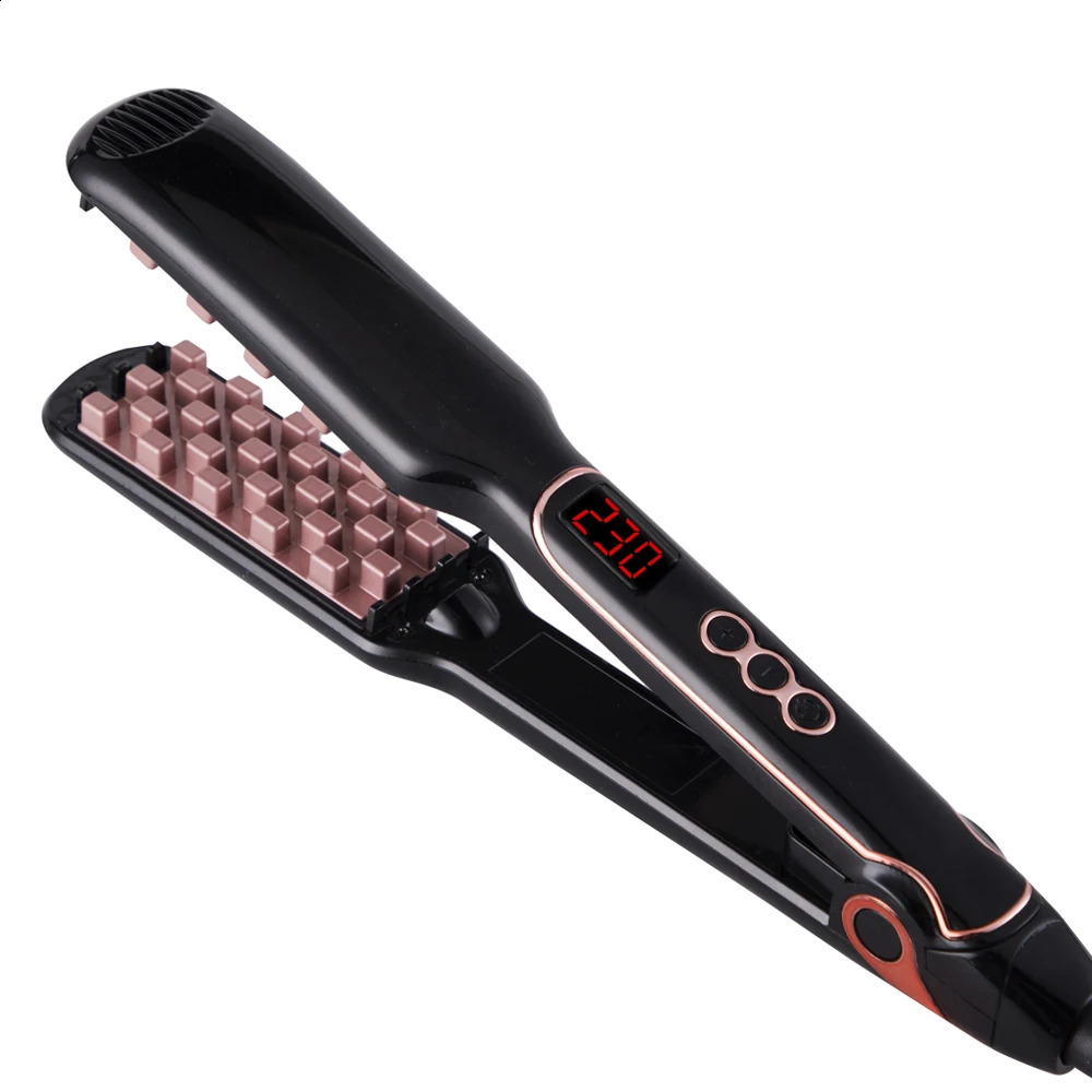 Classic 1 12 Inch Volumizing Hair Iron Hair Straightener Brush Comb 2 in 1 Hair Straightener Comb Crimper Waves Corn Brushes 241223