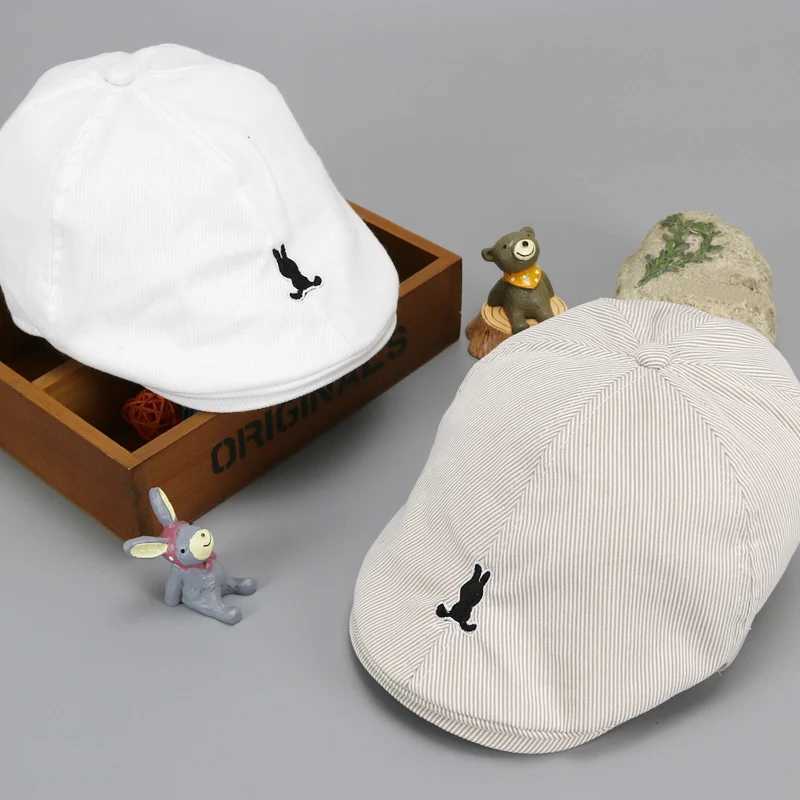 Caps Hats Cute striped childrens baby beret cotton baby boy and girl hat baby beret childrens Beni hat summer sun baseball cap H241223