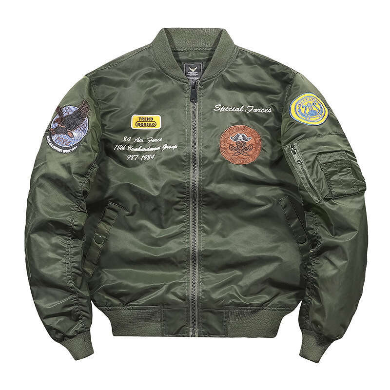 Tough Guy New Autumn and Winter Air Force MA1 Pilot Men's Embroidered Baseball uniform Oversized Jacket