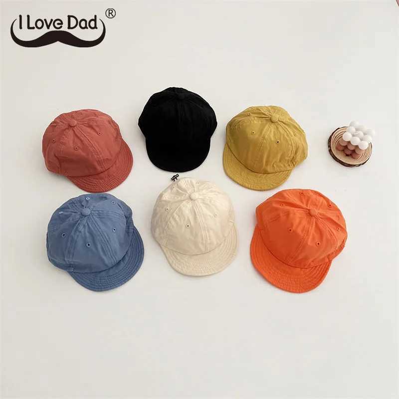 Caps Hats Summer baby baseball cap solid color adjustable childrens sun hat suitable for soft Brim boys girls Peaked Caps Gorras for young children H2