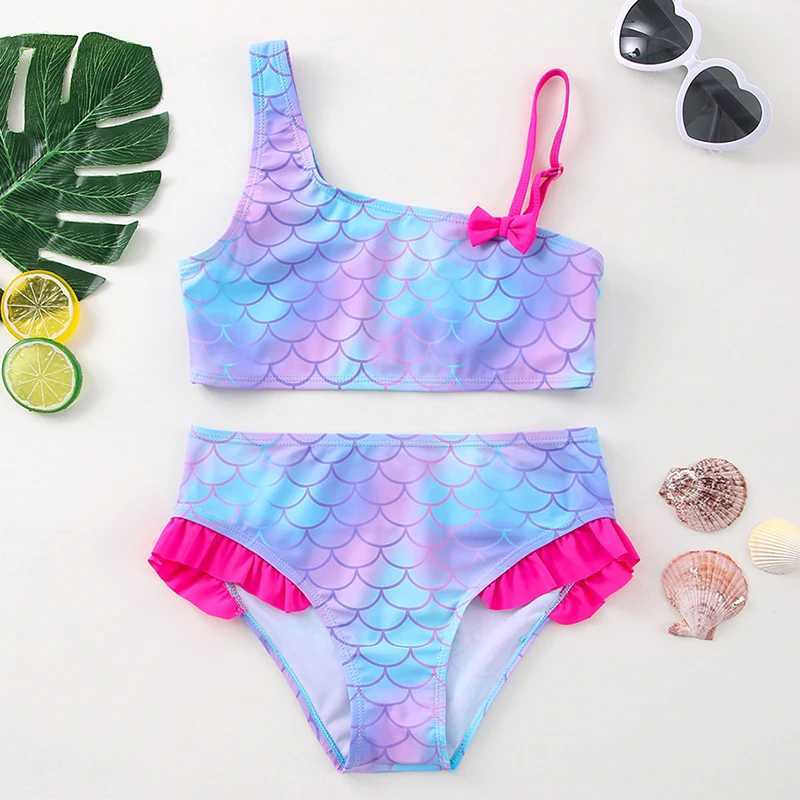 Girls Black Tassel Tankini Swimsuits Summer Beachwear Children Girls Bathing Suits Two-pieces Girls Bikini SwimsuitsXJ241223