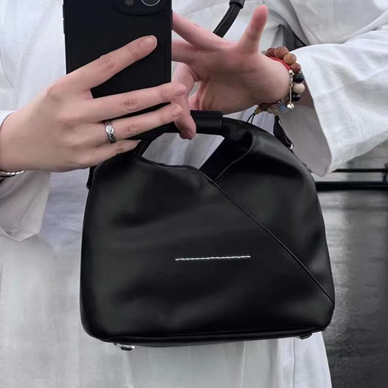 Women's Bags Handbag Triangular Hobo Splicing Portable PU Leather Tote Bag Fashion Women Handle Twist Handbag