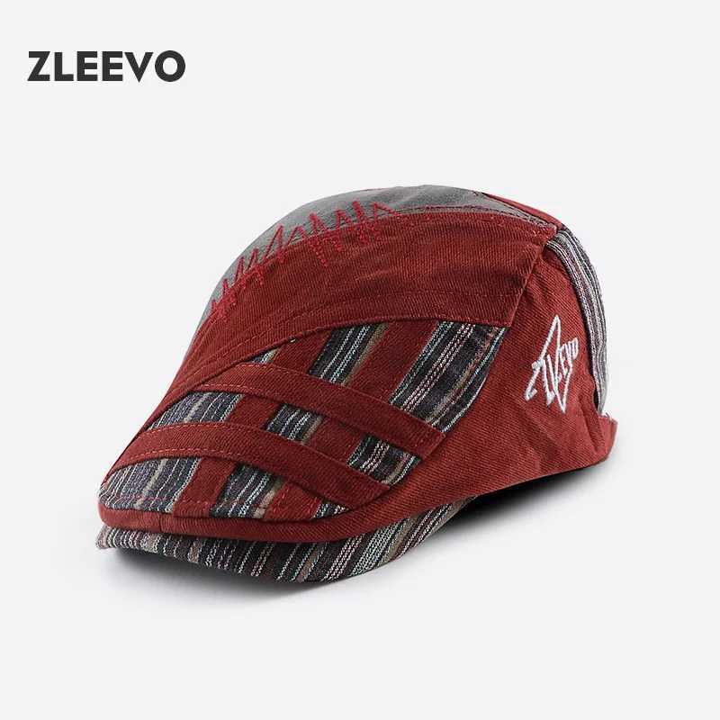Caps Hats High quality baseball cap mens seasonal fashion classic new cotton striped front hat summer retro style mens beret H241223