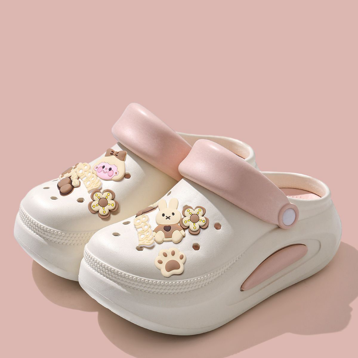 Free shipping new for womens pink rose red yellow brown Multiple styles of height increasing anti slip thick soled beach slippers