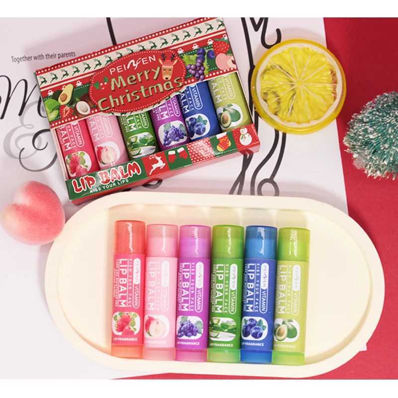 6 pcs Christmas Moisturizing Lip Balm Winter Dry Lip Balm Christmas giftXJ241223