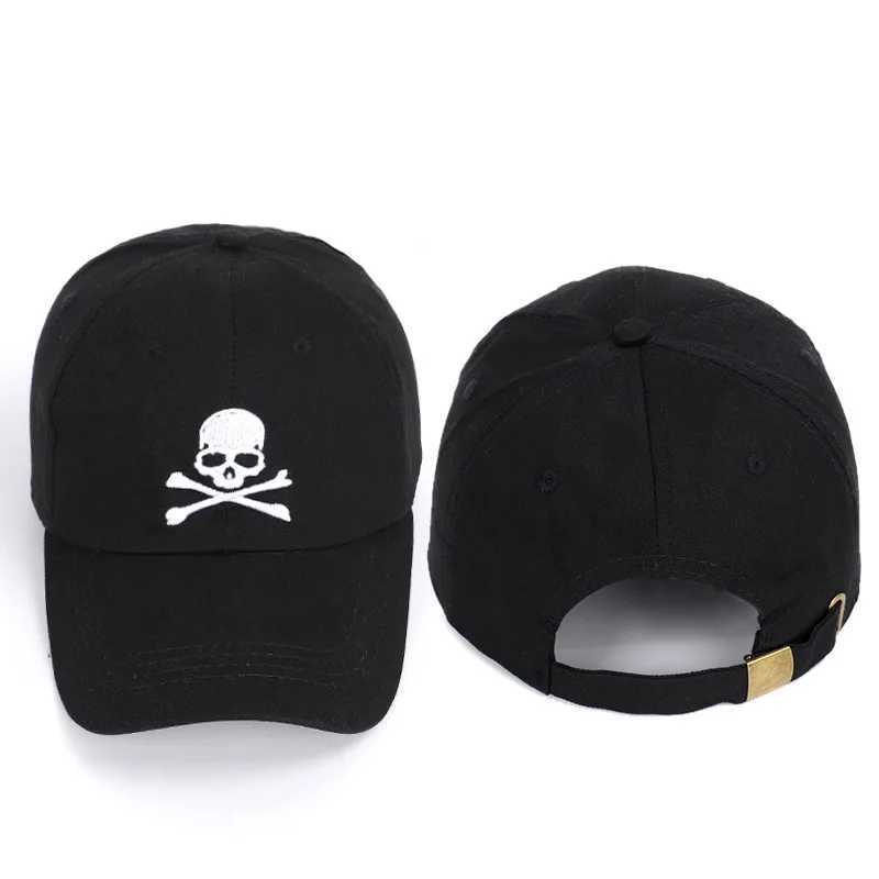 Caps Hats Cool Mens Summer Skeleton Embroidered SunShade Cotton Baseball Hat Outdoor Sports Sunscreen Punk Hip Hop Adjustable Hat P55 H241223