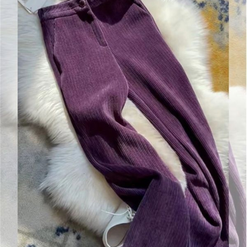 N wide leg pants high waisted fashion purple straight womens casual 241211