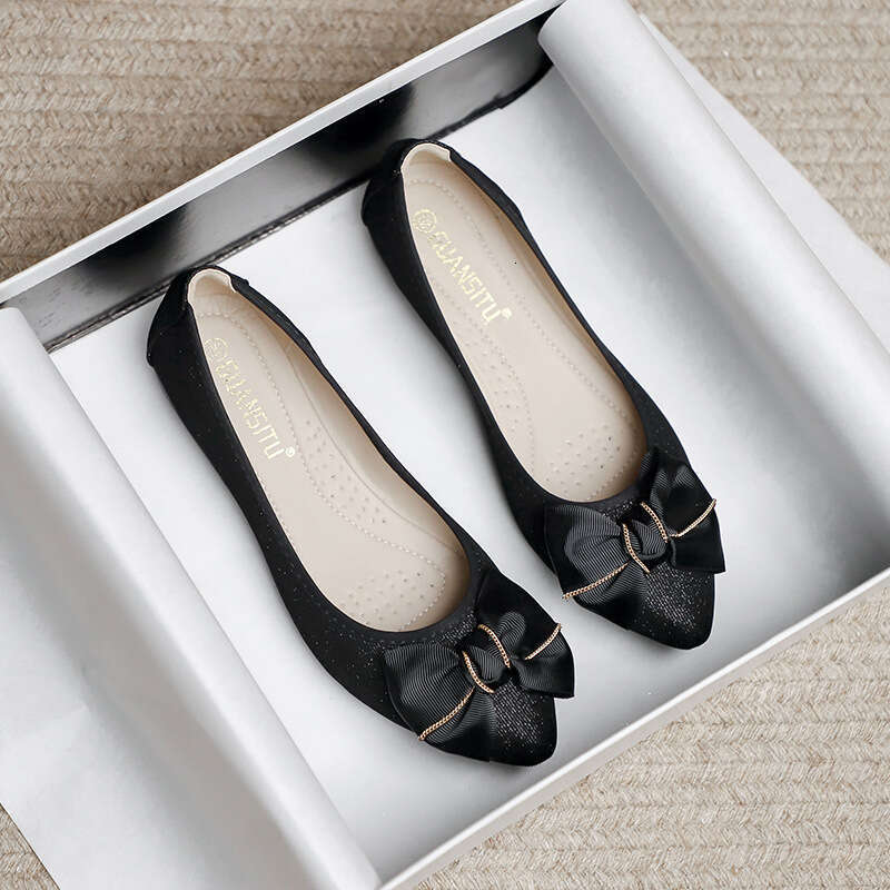 Profsional Sho, Ballet, Small Fragrance, Ladi, Versatile Temperament, Bow Tie, Shallow Mouthed Ladybug, Flat Bottomed Women's Singl, Work All Sea