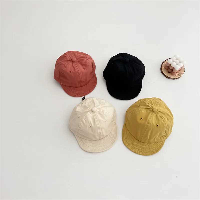 Caps Hats Summer baby baseball cap solid color adjustable childrens sun hat suitable for soft Brim boys girls Peaked Caps Gorras for young children H2