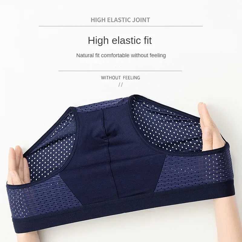 Solid mens summer silk underwear boxing shorts breathable underwear bamboo carbon fiber antibacterial hollow underwear W241223
