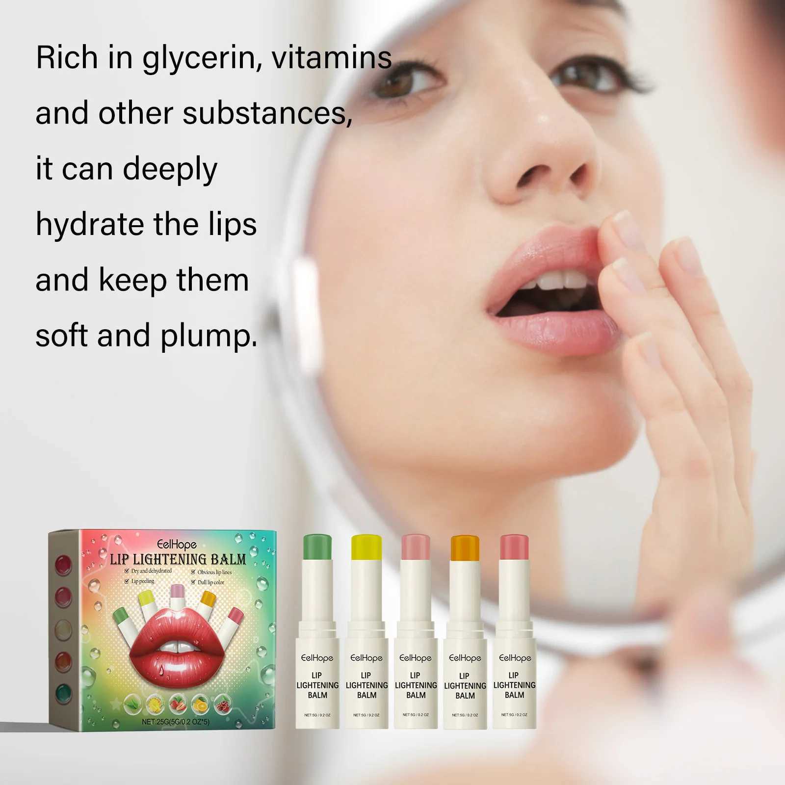 5 pieces of deep moisturizing lipstick smooth lasting lip line nourishing daily cosmetics lip careW241223