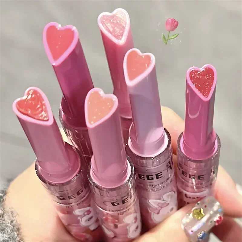 Love Shape Jelly Lipstick Waterproof Non-stick Cup Mirror Solid Lip Gloss Clear Lasting Moisturizing Lip Stick Makeup CosmeticXJ241223