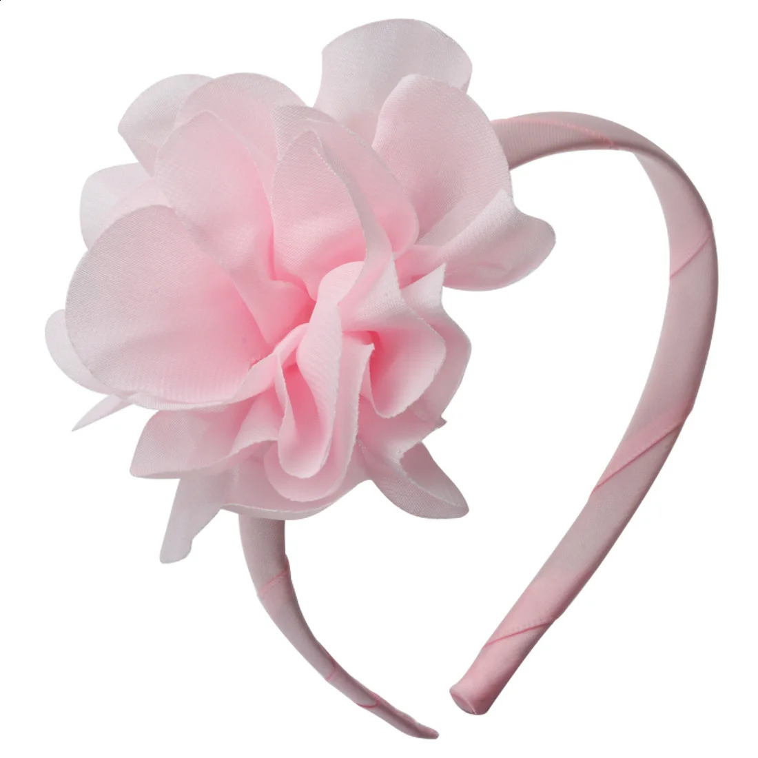 24pcs Fashion Big Chiffon Floral Hairbands Tulle Flower Hard Headbands Princess Headwear Boutique Hair Accessories for Girls 241223