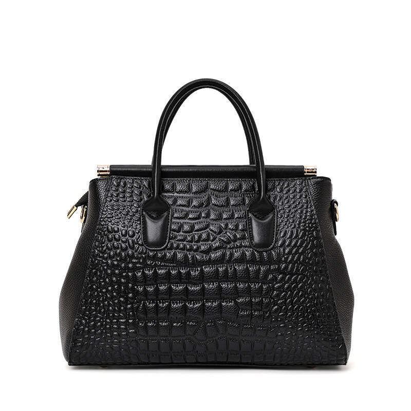 Qiandian 2024 Autumn/Winter New Style Simple Shoulder Handbag Crocodile Pattern Large Capacity Shaped Bag