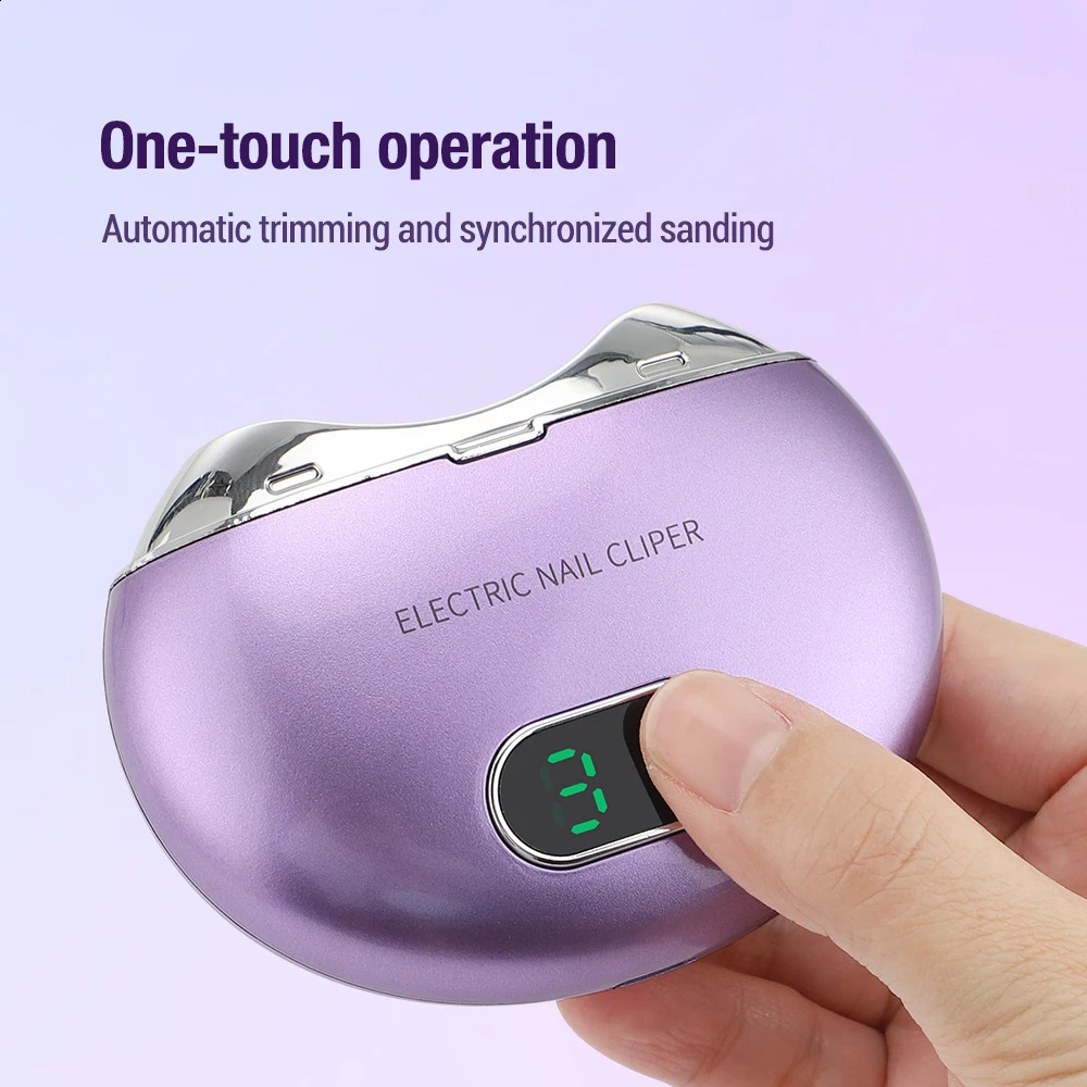 Electric Nail Clipper Rechargeable Nail Grinder 3 Speeds Low Noise Safe UV Disinfection Nail Cutter Adult Kids Nursing Care 241223