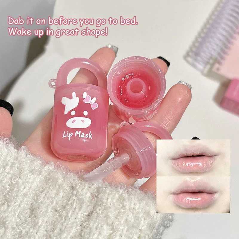 Clear Lip Jelly Cute Bucket Lip Balm Moisturizing Glass Lip Glaze NoSticky Sexy Gloss Oil Korean Fashion Makeups Lips Care CreamXJ241223