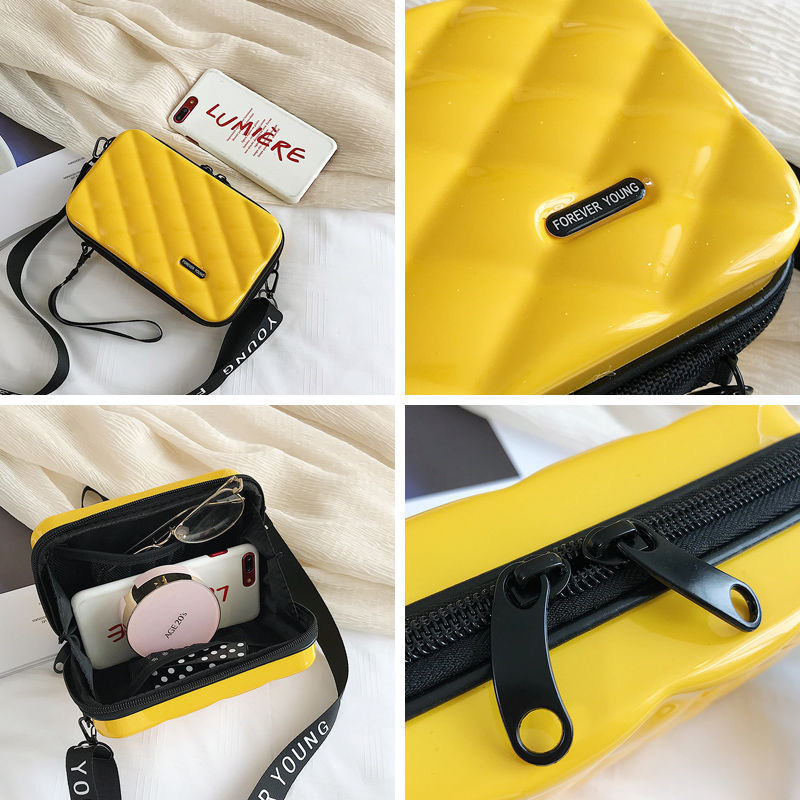 2025S designer crossbody makeup women portable personalized mini suitcase shoulder bag handheld small size PC hard shell travel bag