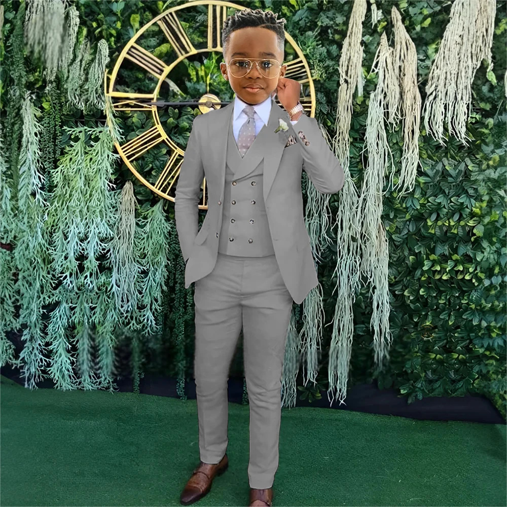 Boys Beige wedding suit dress tuxedo 3-piece suit suitable for 2-16 year old boys customized dinner ceremony tuxedo suit 241223
