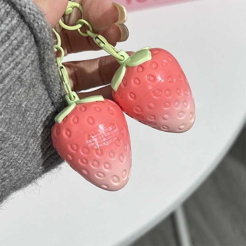 Mini strawberry warm lipstick is moisturizing easy to carry crack proof lipstick colorful lip color makeup and lusterW241223