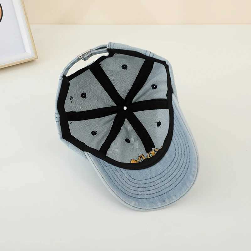 Caps Hats Baby boy hat bulldozer embroidered pure cotton summer childrens baseball hat baby girl hat 50-54cm suitable for children aged 2-8 H241223